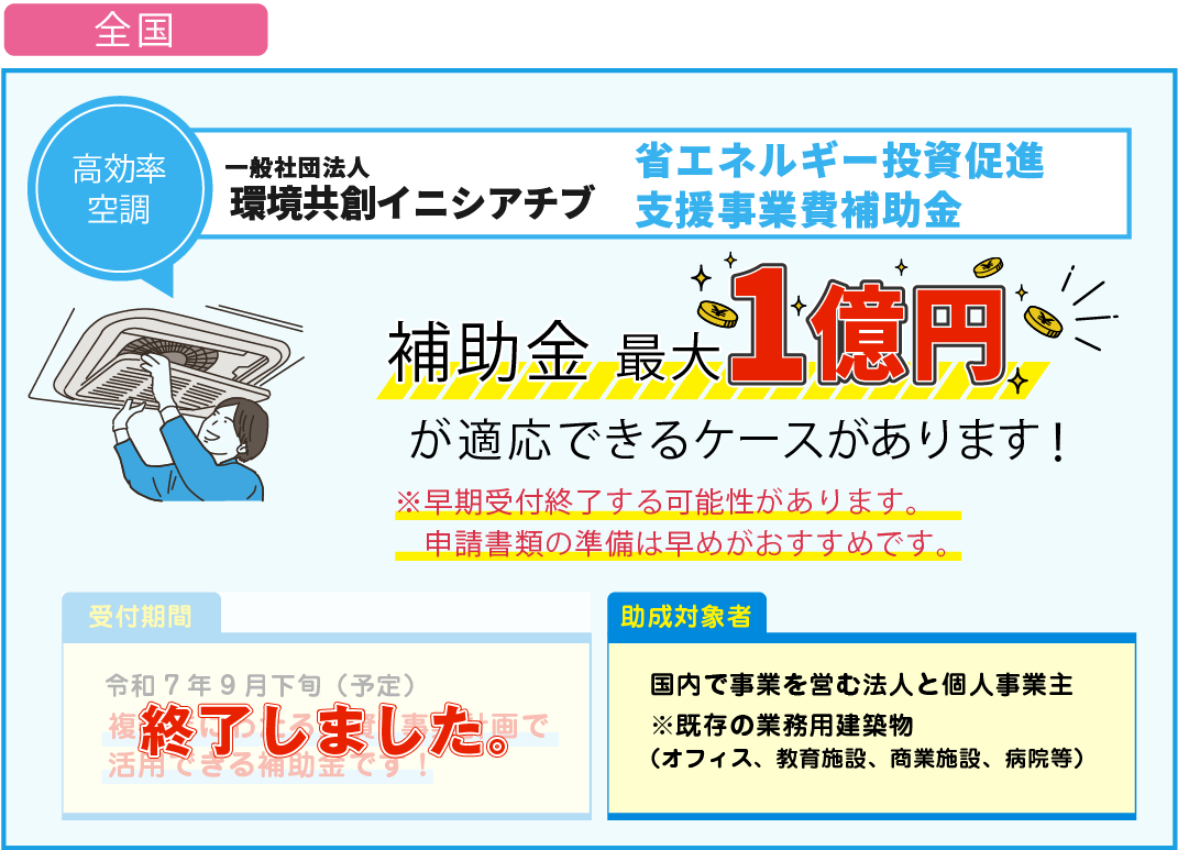 環境共創イニシアチブ「省エネルギー投資促進支援事業費補助金」